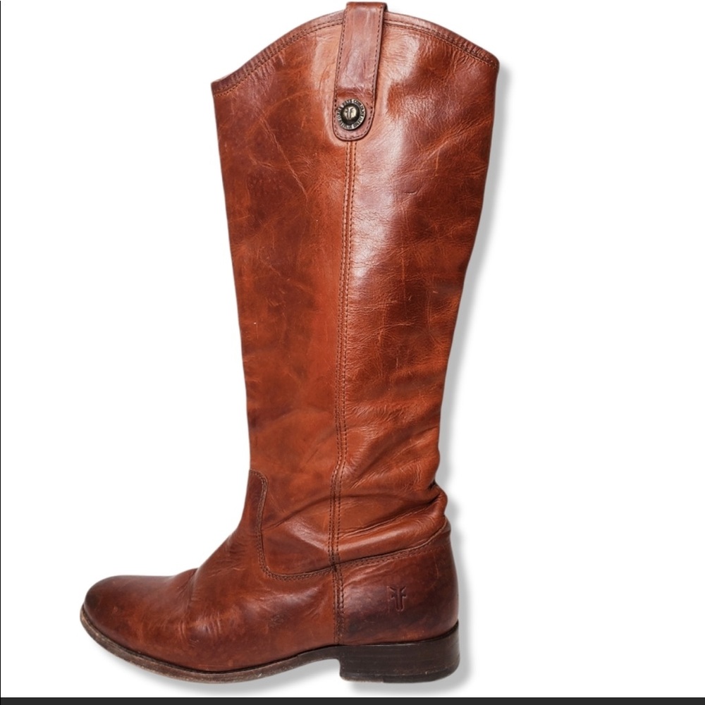 Frye Melissa Button Tab Knee High leather Boots Brown Women's Size 8.